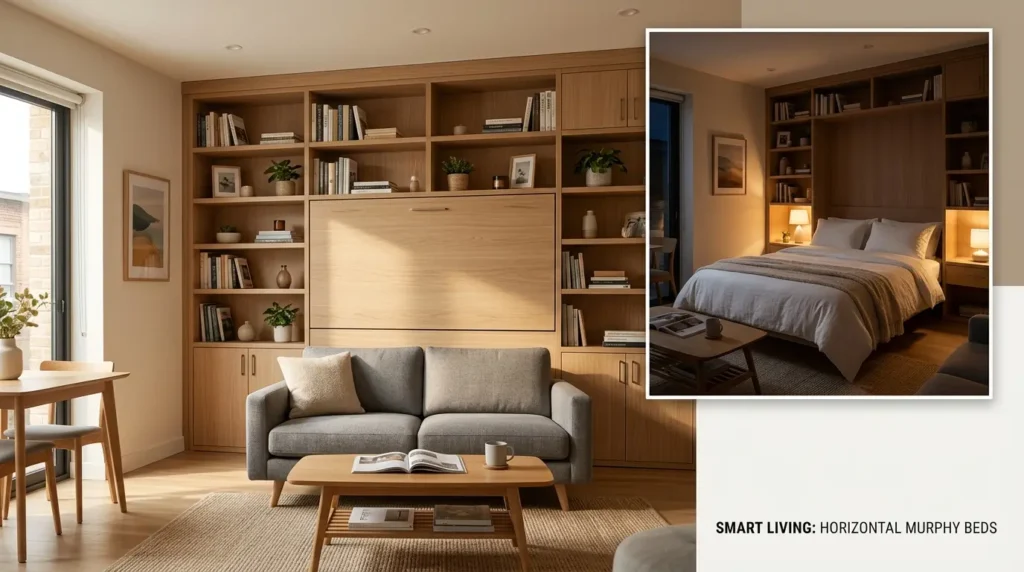Studio apartment murphy wall bed