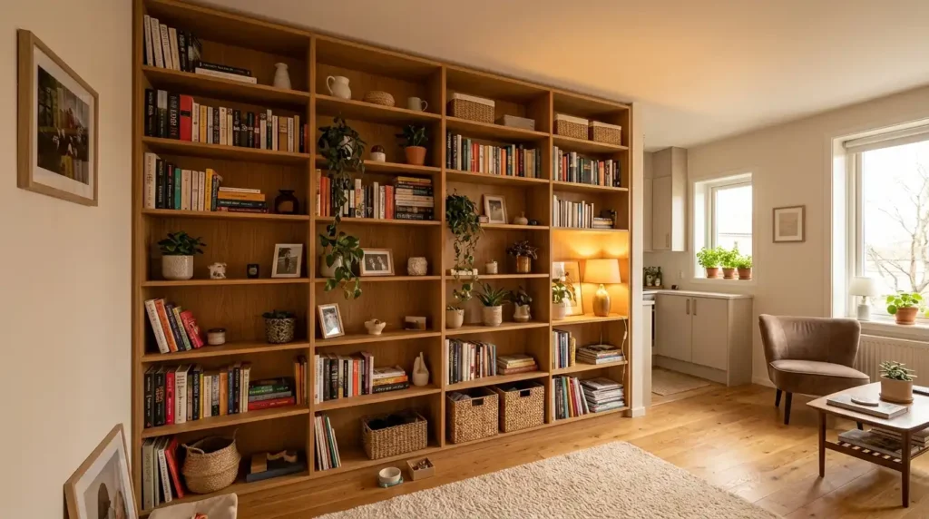 Studio apartment vertical wall