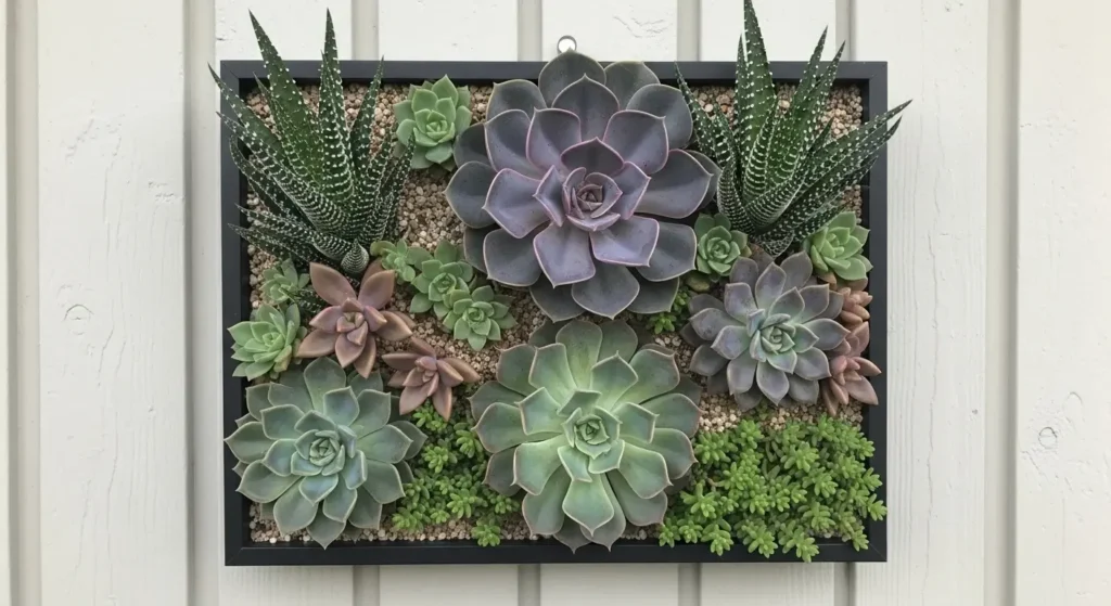 Succulent wall frame outdoor
