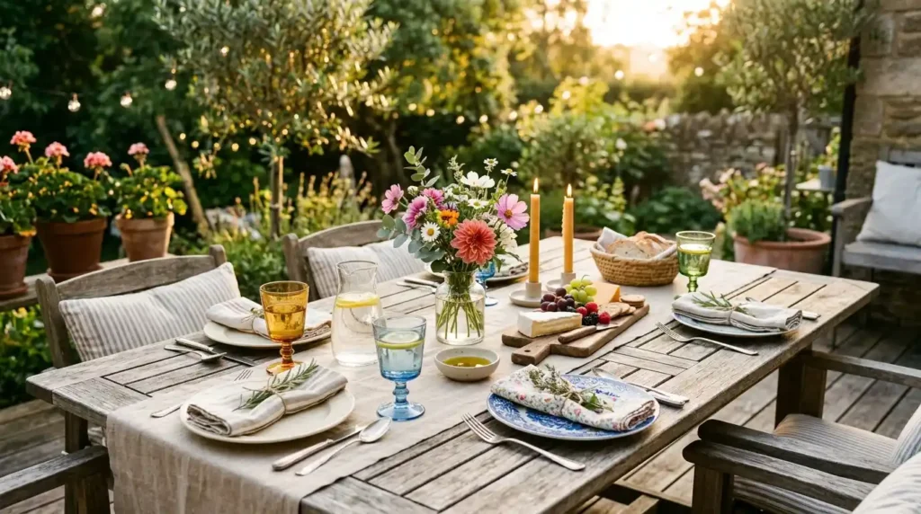 Summer dining table setup