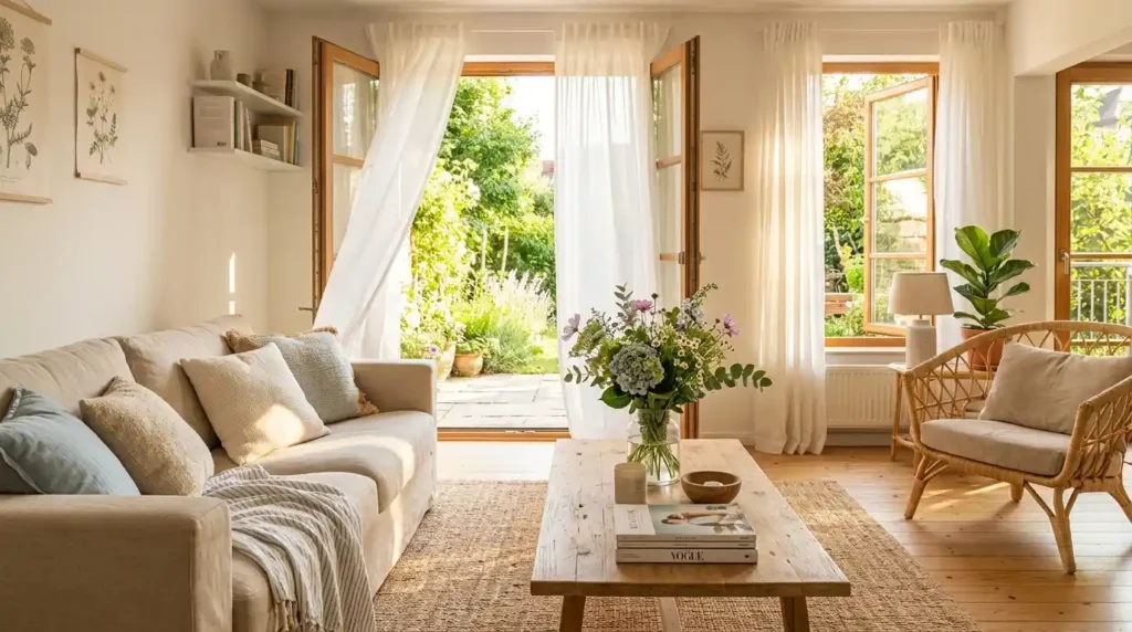 Summer living room light linen