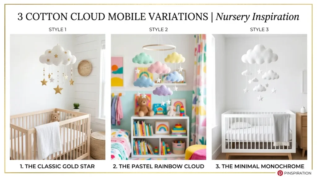 Three cloud mobile variations shown