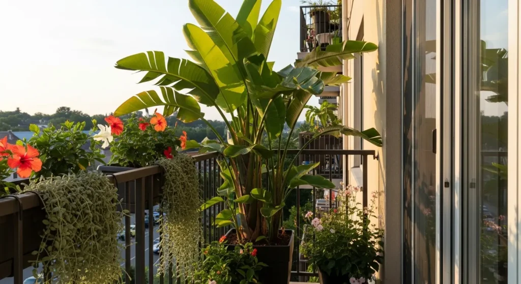 Tropical balcony garden