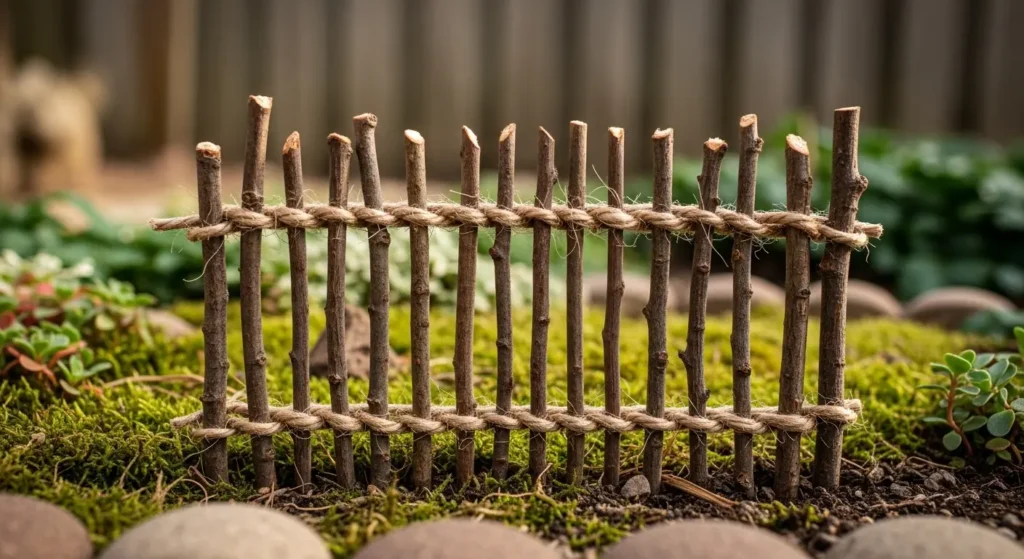 Twig fairy fence craft garden