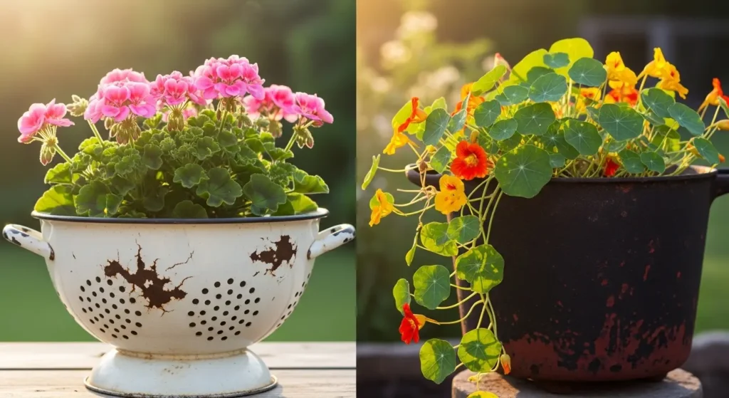 Vintage container garden planter