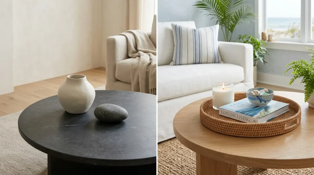 Warm minimalism vs coastal