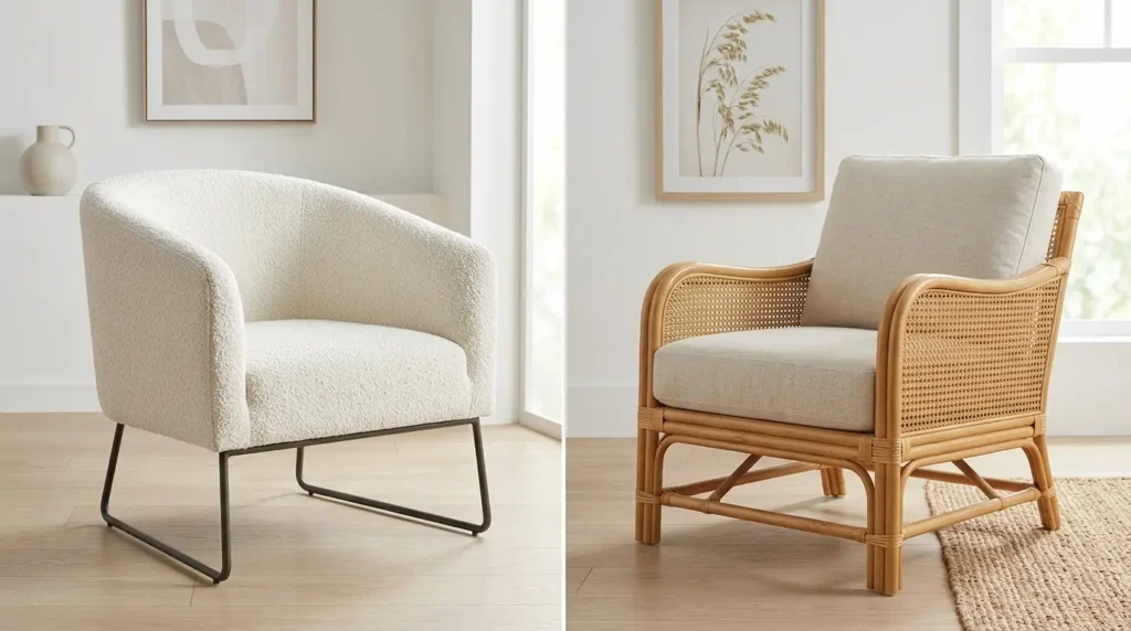 Warm minimalism vs coastal chair