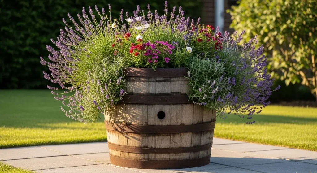 Whiskey barrel planter