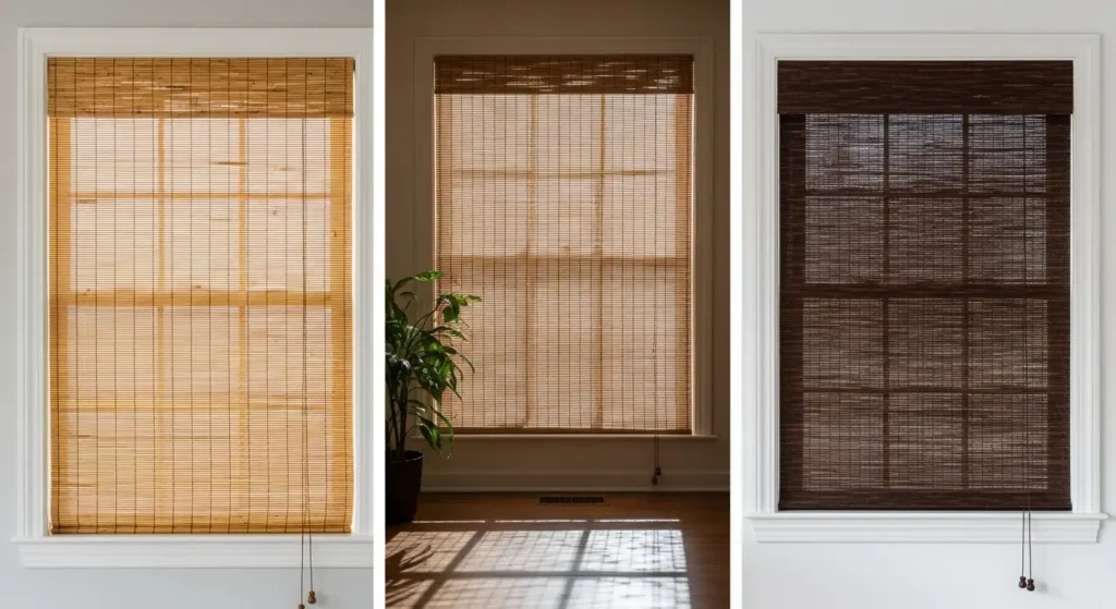 Woven wood shade types comparison