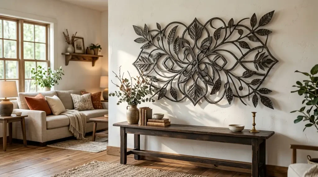 Wrought iron wall art rustic