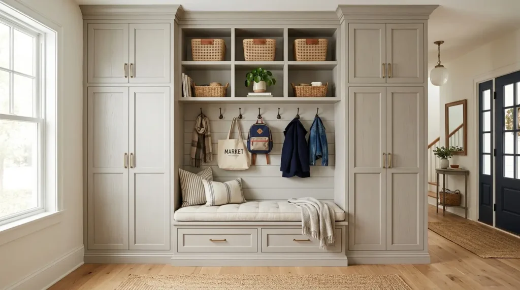 entryway bench with storage built-in