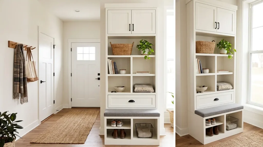 entryway cabinet tall vertical storage