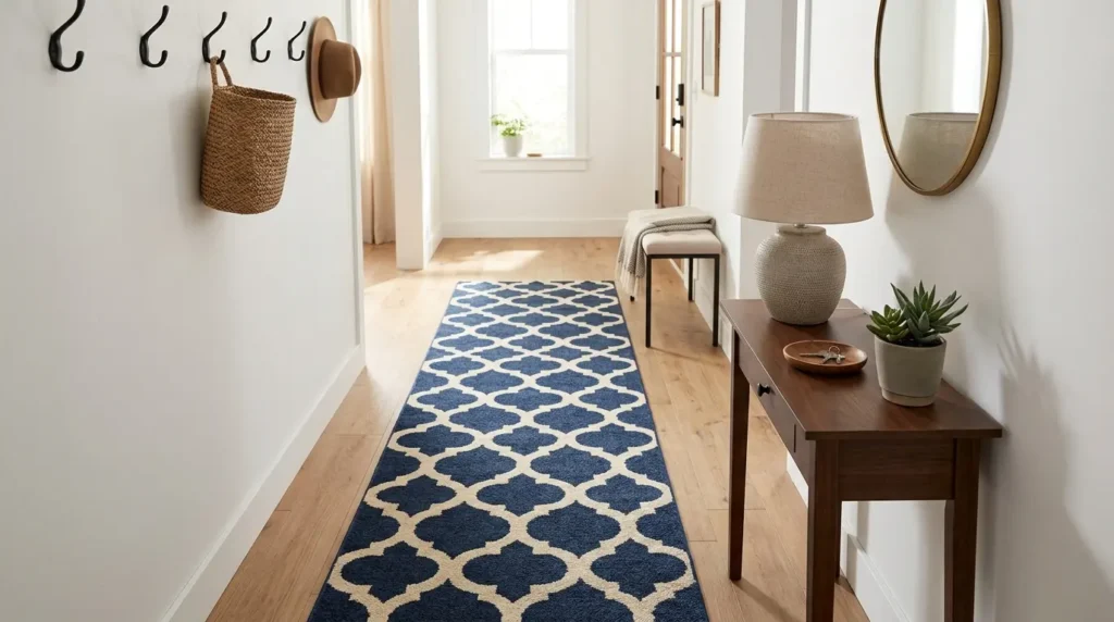 entryway rug patterned bold