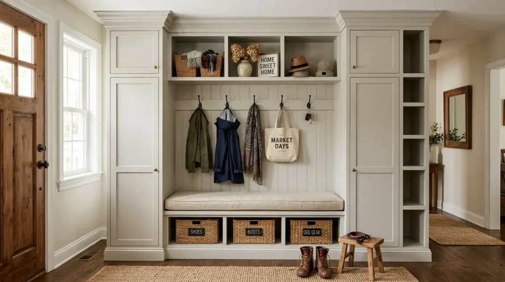 mudroom bench ideas built-in storage