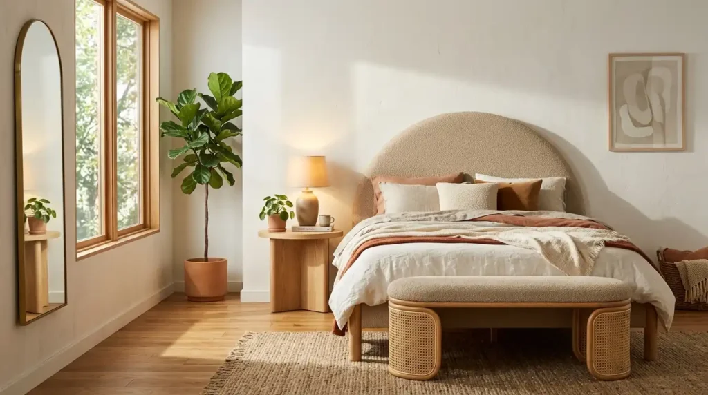 organic modern bedroom curved furniture
