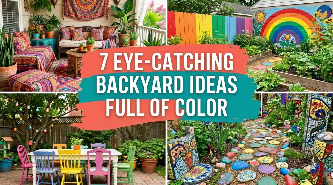 7 Eye-Catching Backyard Ideas Full Of Color