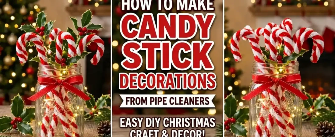 How To Make Candy Stick Decorations From Pipe Cleaners