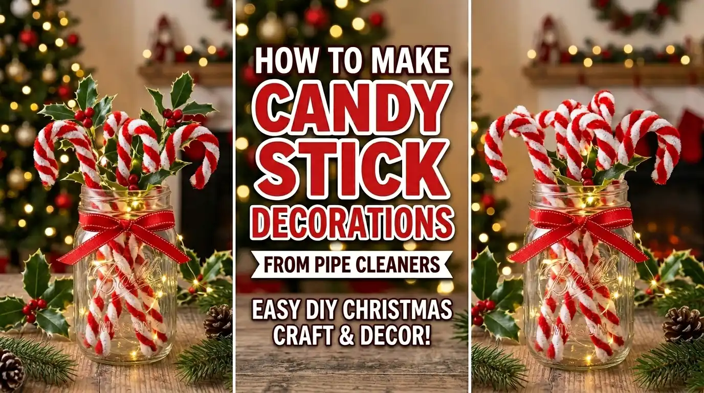 How To Make Candy Stick Decorations From Pipe Cleaners