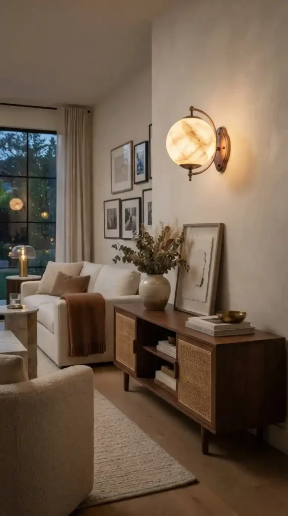 Alabaster globe wall sconce