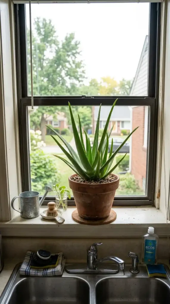 Aloe vera plant in pot