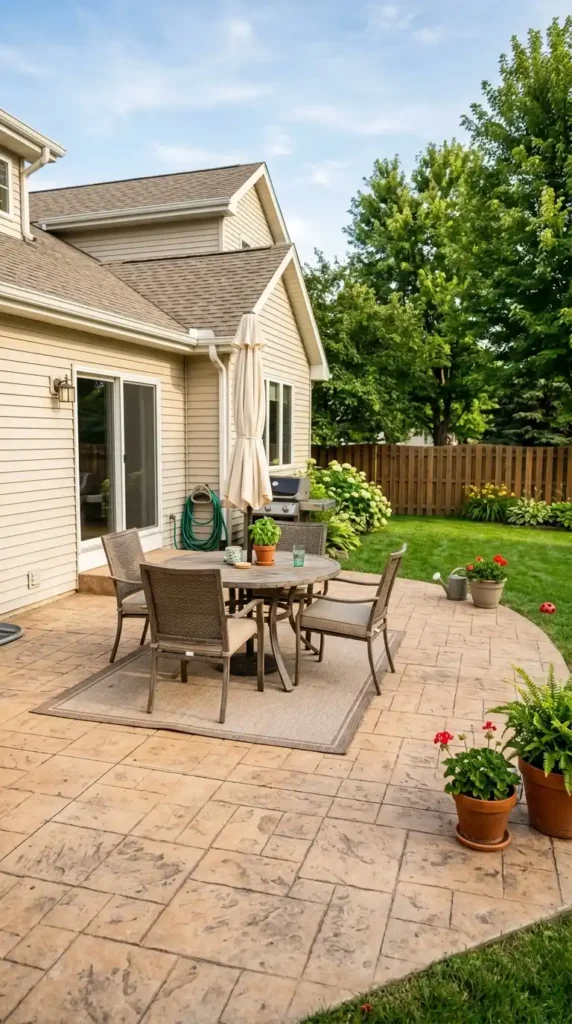 American backyard patio