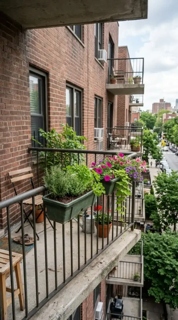 Apartment balcony railing