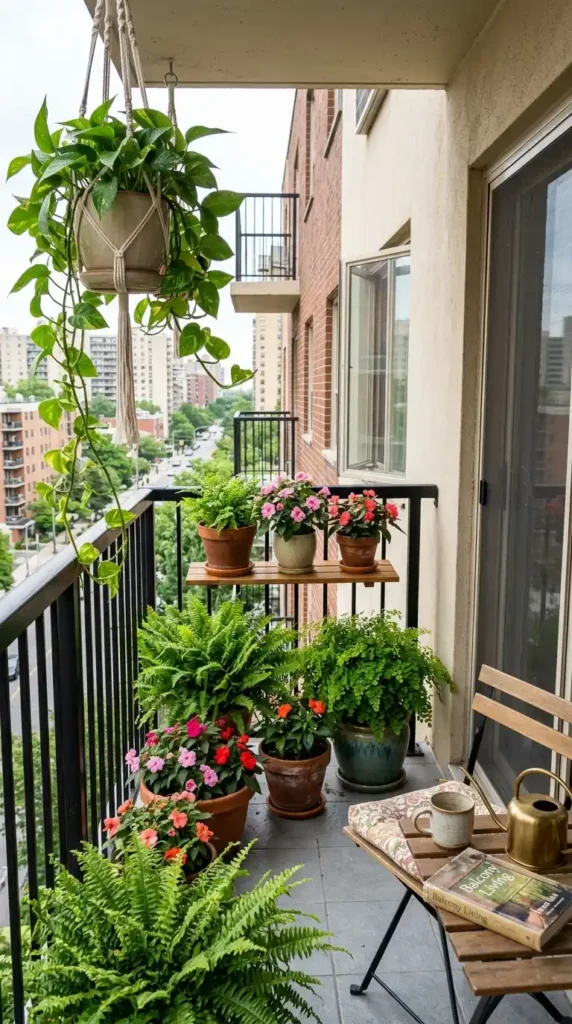 Apartment balcony with shade