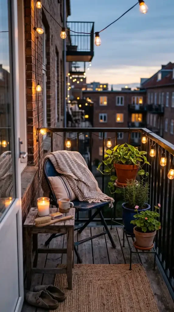 Apartment balcony with string
