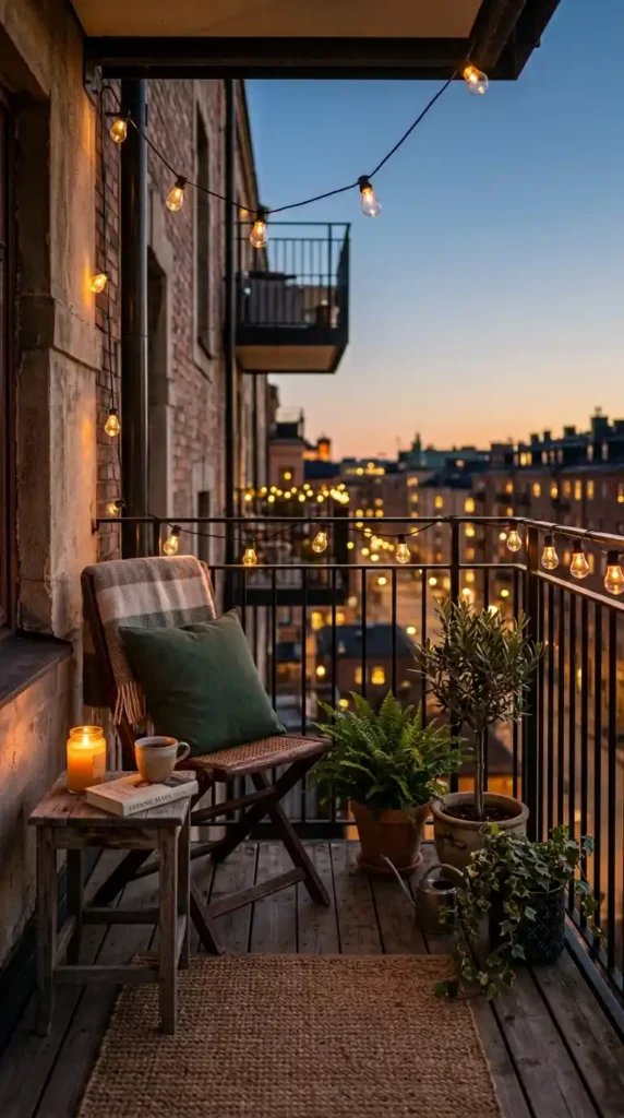 Apartment balcony with string