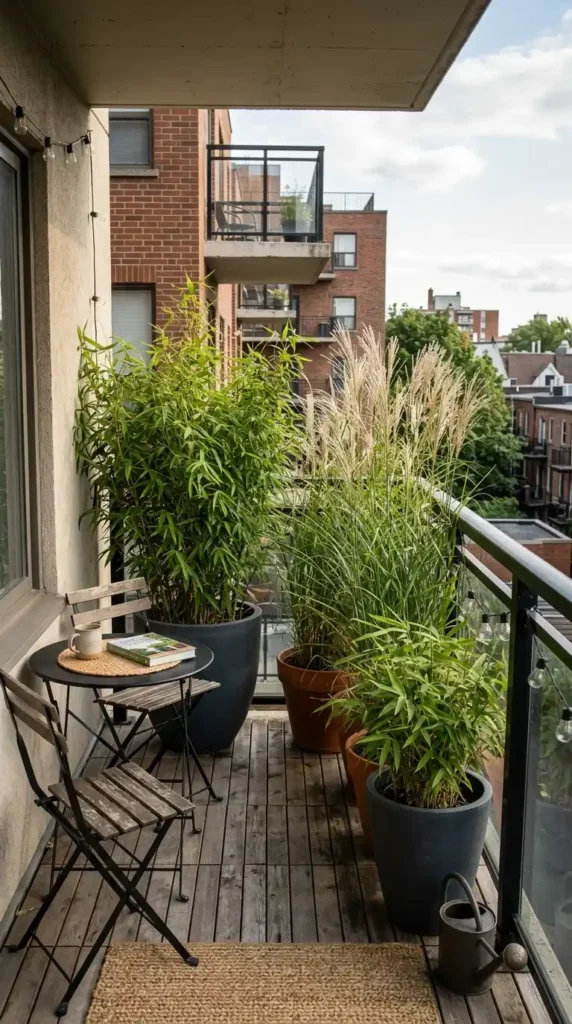 Apartment patio privacy screen
