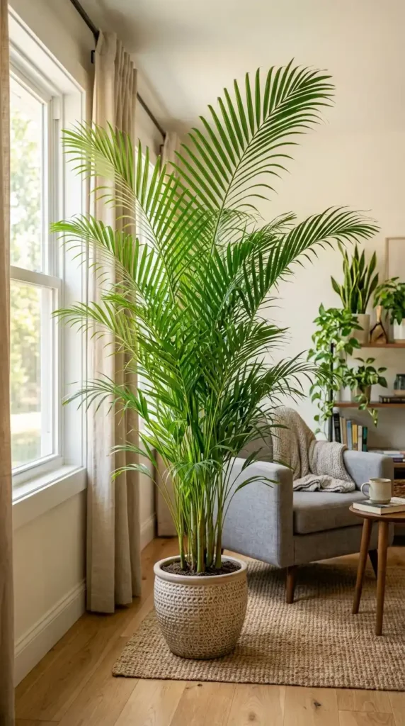 Areca palm in living room