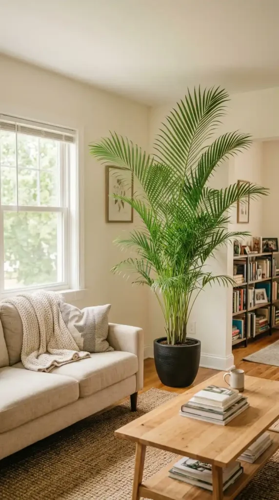 Areca palm in living room