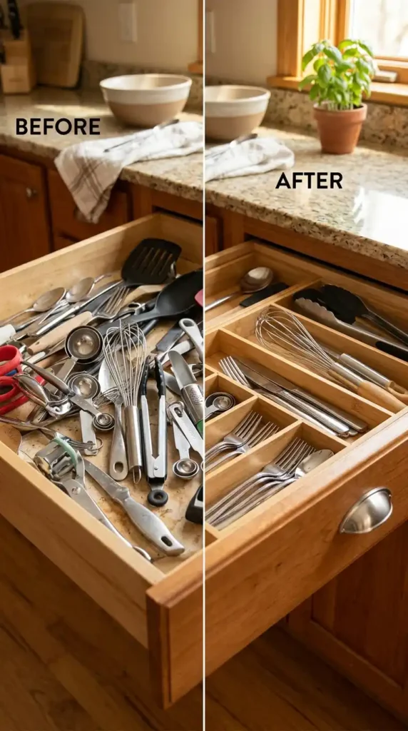 Bamboo drawer organizer