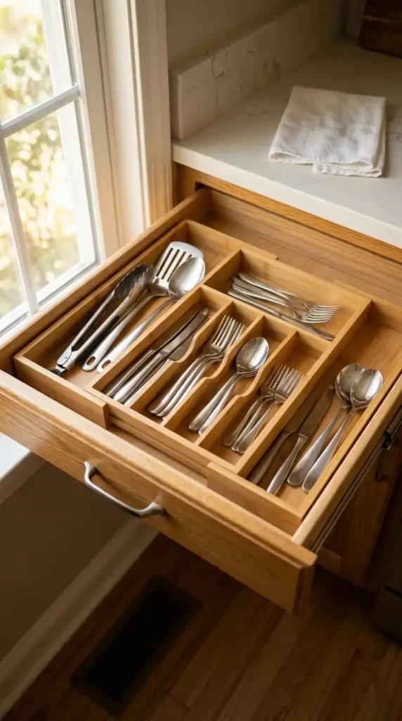 Bamboo drawer organizer
