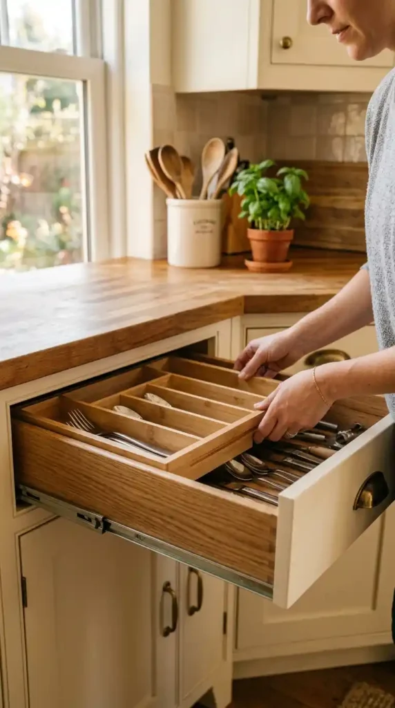 Bamboo drawer organizer kitchen