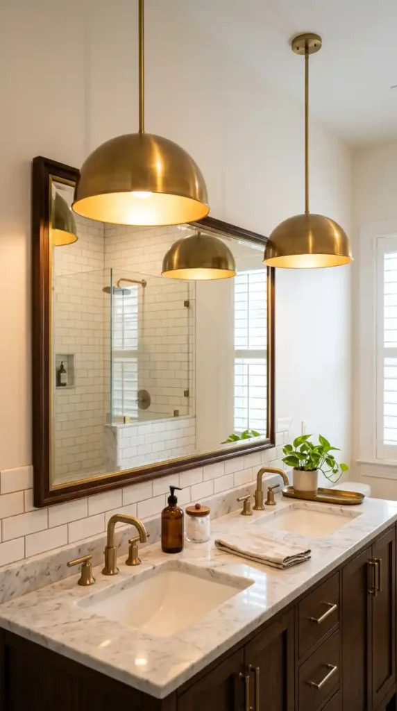 Bathroom pendants above vanity