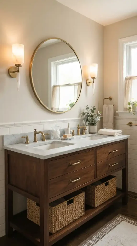 Bathroom vanity with alabaster