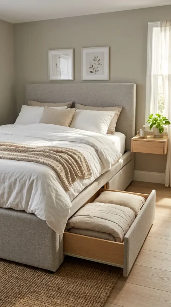 Bed with storage drawers