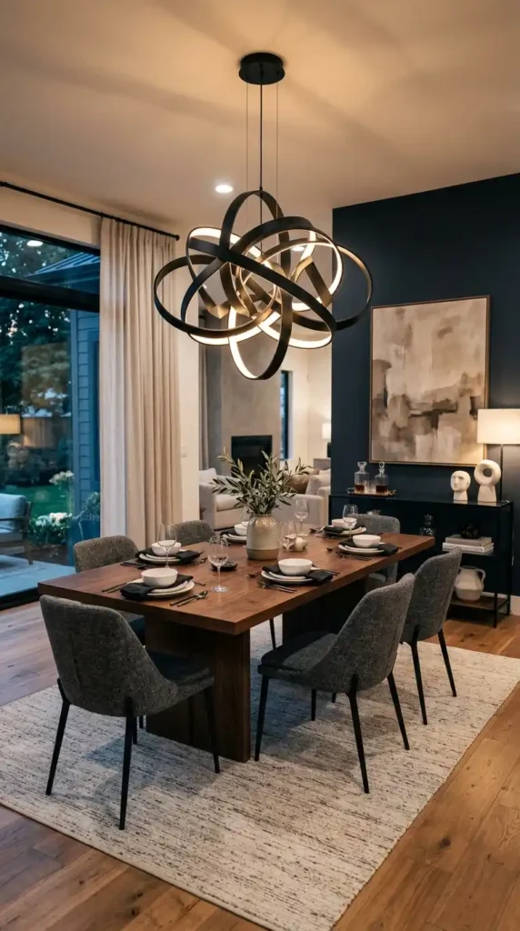 Black pendant light dining room