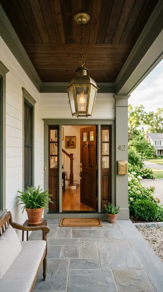 Brass lantern pendant light