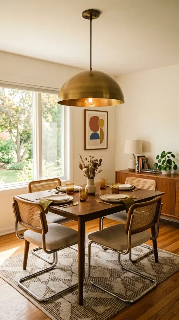Brass pendant light dining room