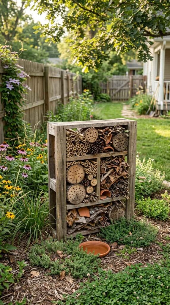 Bug hotel in American backyard