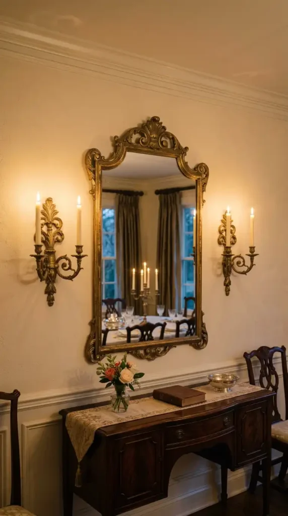 Candle sconces on wall
