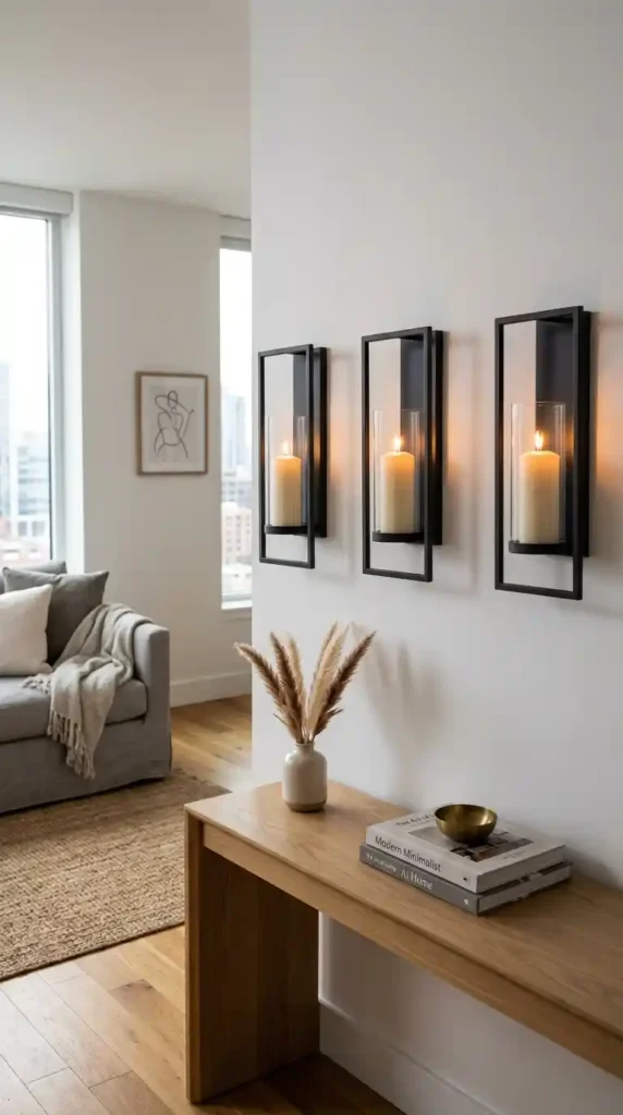 Candle sconces on wall