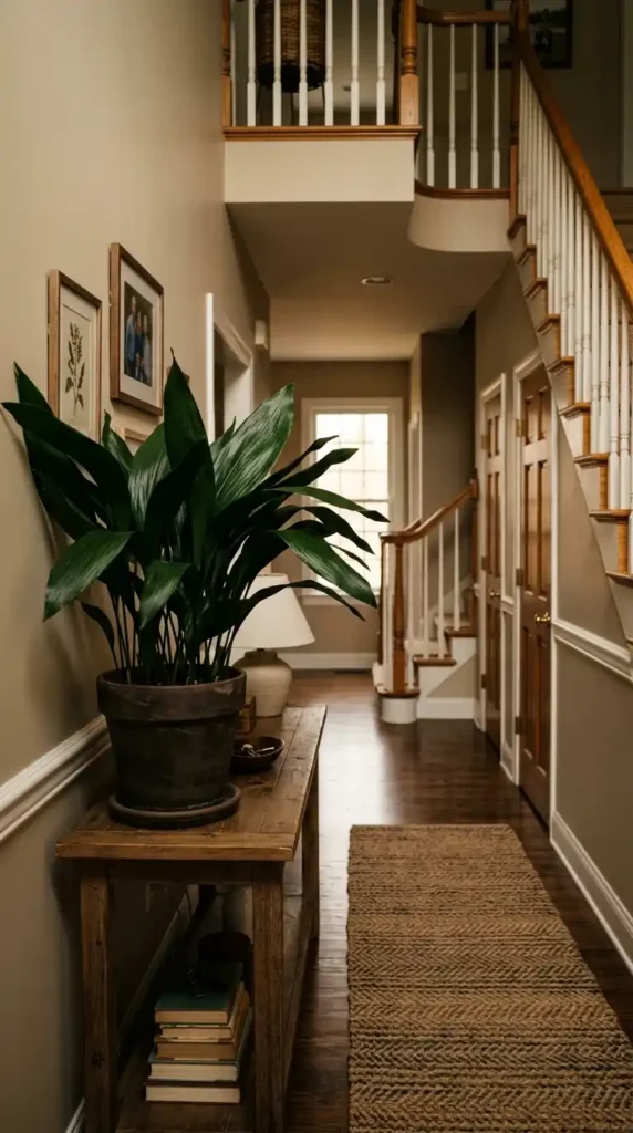 Cast iron plant in hallway