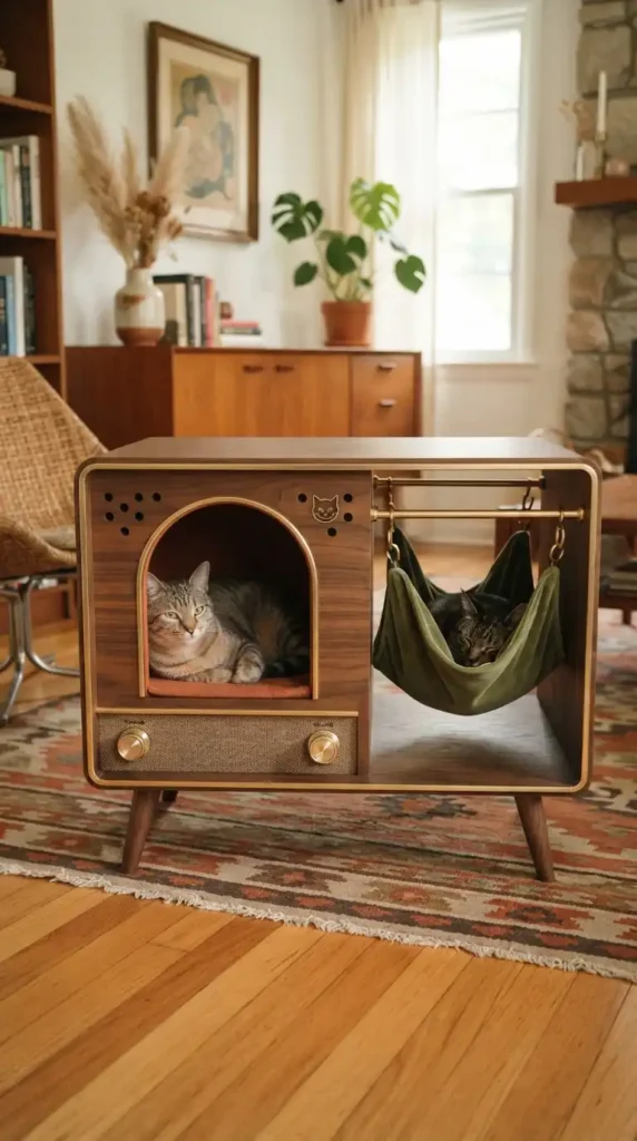Cat furniture radio-style fortress