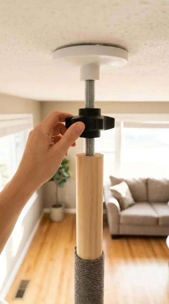 Cat furniture tension mechanism