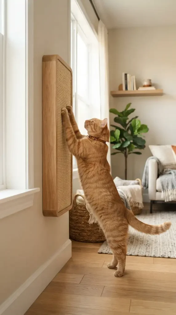Cat scratching wall mounted modern