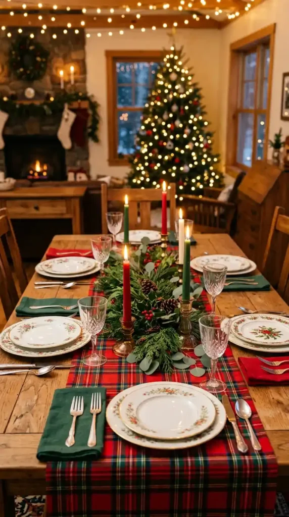Christmas decorations plaid