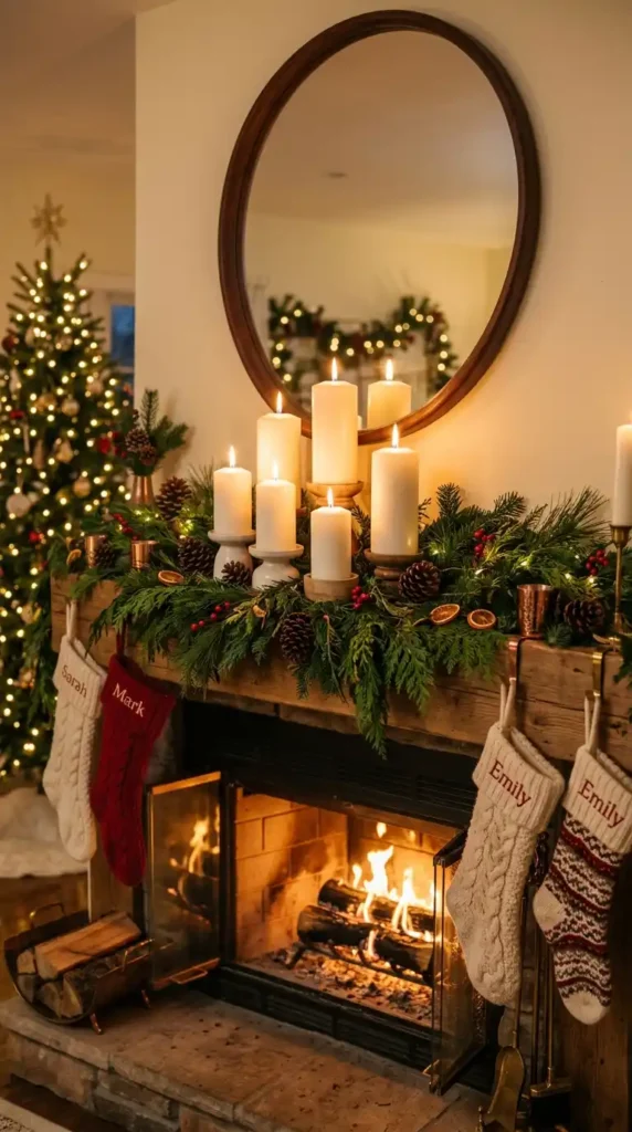 Christmas mantel decorations